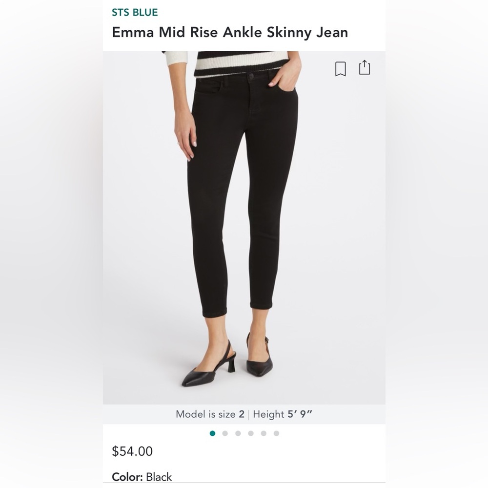STS Blue Mid Rise Skinny Ankle Jeans in Black Size 27